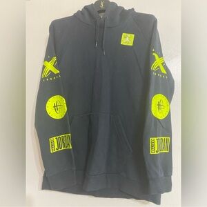 Jordan Black Hoodie with Neon Yellow Graphics